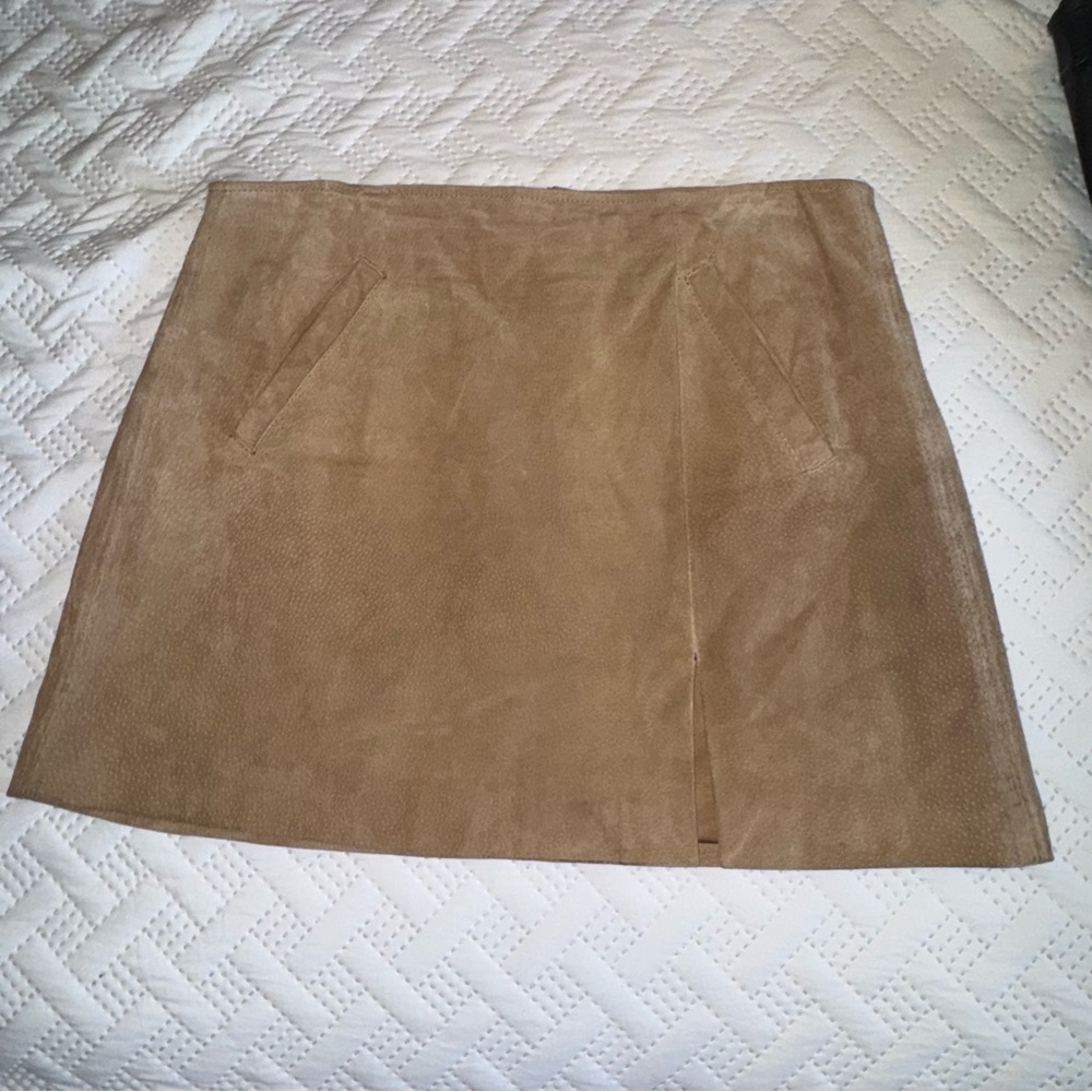 Blank NYC Camel A-Line Skirt